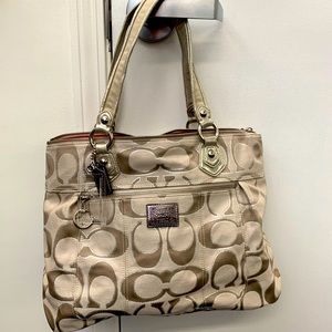 New Coach Signature Bag Poppy Sateen Gold #17890